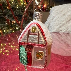 Vintage Ornament West Germany Blown Glass House Christmas Mercury Gingerbread